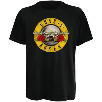 Guns N' Roses Distressed Bullet T-Shirt - Black, Unisex, Classic Logo, Short Sleeve, XX-Large