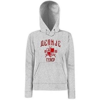 Delije Sudadera Con Capucha | Mujer | Crvena Zvezda Beograd Sever | Red Star Fan | Srbija | Vintage | Hoodie, Colour:grey