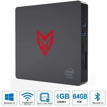 VGROUND MII Mini PC con Pprocesador Intel Apollo Lake Celeron N3350, Compatible Windows 10, HD Graphics 500, 4GB LPDDR4 + 64GB ROM, BT4.0, 4K, 1000Mbps LAN, 2.4G + 5.8G Dual WiFi
