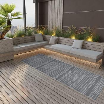 Alfombra de exterior PP gris antracita 80x250 cm