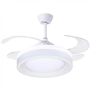 Ventilador Plafón TITAN - Motor DC, Aspas Desplegables, Luz Led 36W (3000K, 4000K, 6500K), Mando a Distancia Incluido (BLANCO