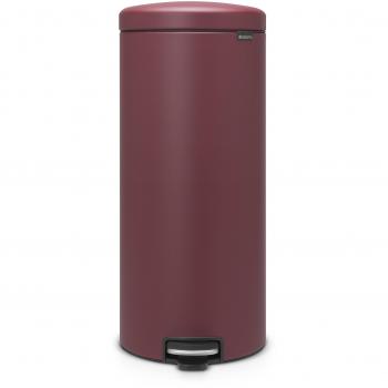 Brabantia NewIcon Cubo de basura de pedal de 30 litros, Acero Inoxidable, Mineral Windsor Red