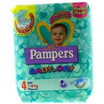 152 pañales para niño, talla 4, Pampers Baby Dry