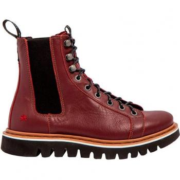Botines de piel unisex con cierre elástico en color burdeos y detalles en Toronto