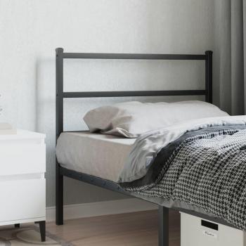 Cabecero de metal negro 107 cm con diseño moderno, estructura resistente, acabado en color negro mate, dimensiones de 107 cm de ancho, fácil instalación y compatibilidad con diferentes tamaños de cama