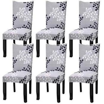 Fuloon Fundas Sillas de Comedor,Funda Sillas Comedor,Fundas para Sillas Respaldo Alto Ajustables Elasticas, Lavable, Anti Gatos, Protector de Sillas para Decoracion Cocinas