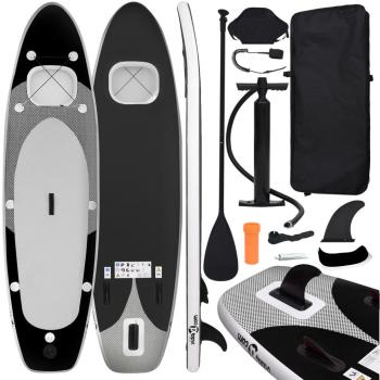 Set de paddle surf hinchable negro 300x76x10 cm