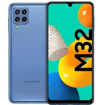 Samsung smartphone galaxy m32 con pantalla infinityu fhd samoled de 64 pulgadas 6 gb de ram y 128 gb de memoria interna ampliable bateria de 5000 mah y 25w carga rapida azul es version