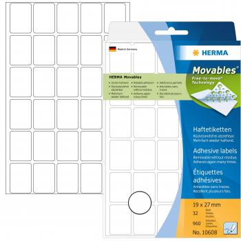 Etiquetas Multiusos HERMA 10608 Blancas 19x27 mm Removibles 960 Unidades