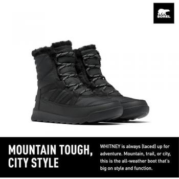 Sorel Women's Whitney II Plus Lace Waterproof Boots Black Size 37
