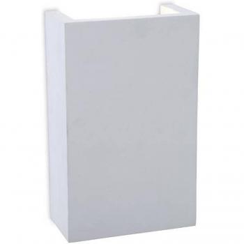 Aplique de pared Gallery yeso blanco 2 bombillas 16cm, interior LED, cuadrado, color blanco