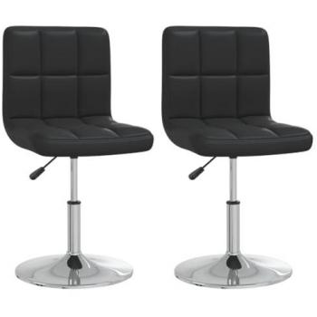 Sillas de comedor 2 unidades cuero sintético negro