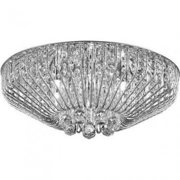 Plafón de diseño Carlo Gold 6 bombillas 21cm con acabado en oro, apto para 6 luces, ideal para decoración moderna y elegante
