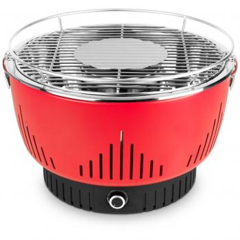 Medion MD 17700 - Barbacoa Grill con ventilación activa, baja emisión de humo, inicio rápido, diseño compacto, color rojo