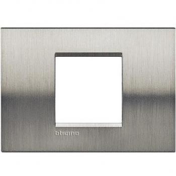 Placa Cuadrada Livinglight 2 Módulos Centrados Acero Pulido BTicino LNA4819ACS