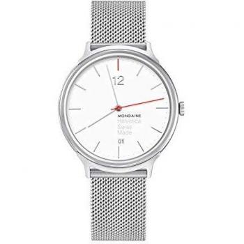 Reloj Minimalista Mondaine Helvetica Light MH1.L2212.SM de Acero Inoxidable para Hombre y Mujer, 38 MM