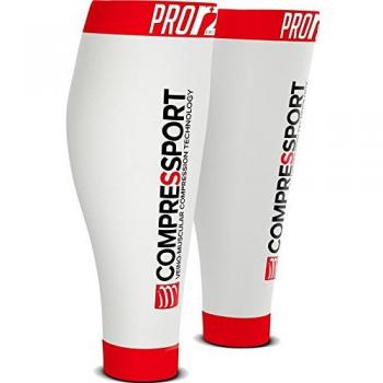 COMPRESSPORT Wadensleeves Pro Racing Calf R2 Swiss Pantorrillera, Unisex, Blanco, 1