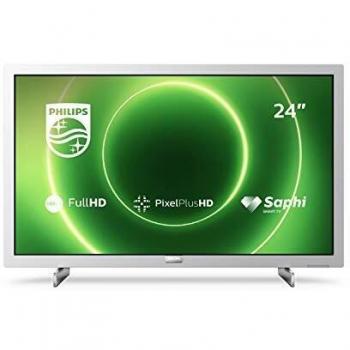 Philips 24PFS6855 24 Pulgadas Full HD LED TV, HD Smart TV, Ideal para Juegos, Saphi Smart TV, Pantalla de Juegos con Bisel Plateado