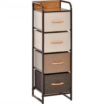 Cajonera Homcom 4 Cajones de Tela Marrón 99x31x29 cm