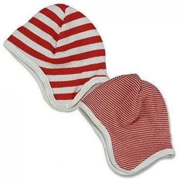 Pigeon organics For Kids-Gorro de 0-5 m, diseño de rayas, color rojo
