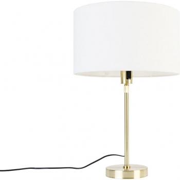 Lámpara de mesa dorada orientable con pantalla blanca 35 cm - Parte