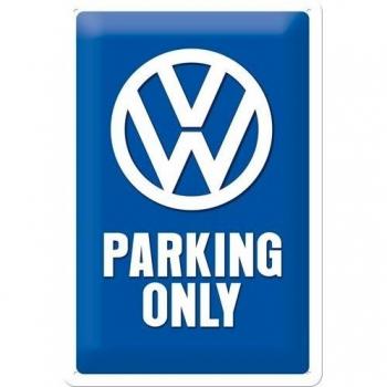 Nostalgic-Art VW Parking Only Placa Decorativa, Metal, Azul, 20 x 30 cm