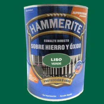 Esmalte Hammerite 5L Verde Liso de Alta Resistencia y Protección Antióxido