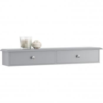 SoBuy Estante de Pared Perchero Armario Suspendido Estantería para Trasteros con Dos Cajones Gris 64 x 15 x 10 cm FRG43-HG