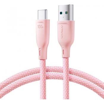 Cable USB-A a USB-C Joyroom serie Multi-Color, carga rápida 100W, 1m, color rosa