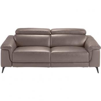 Sofá 3 plazas piel de vacuno ANGEL CERDÁ 6105C, Vison, Piel, 215 x 103 x 99 cm