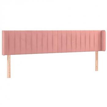 Cabecero con LED de terciopelo rosa 183x16x78/88 cm