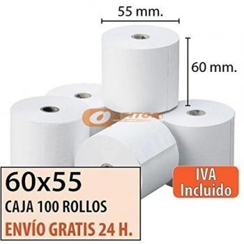 60X55-100 Rollos de Papel Térmico Envío Urgente Gratis