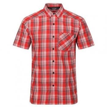 Regatta - Camisa Mindano VII Cuadro de Manga Corta para Hombre, 100% algodón, diseño a cuadros, manga corta, ajuste regular, ideal para actividades al aire libre y uso diario