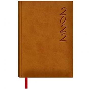 Agenda Anual 2022 - Organizador Semanal - Cada Día Una Página - Tamaño 15 x 21 cm - Modelo Brasilia - Color Cámel - Hojas Color Ahuesado - Planificador Mensual Portable - Dohe