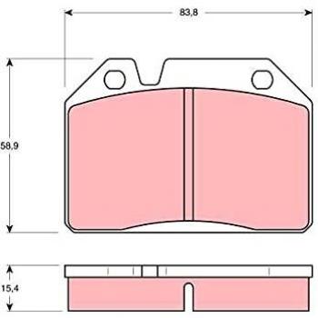 Juego de pastillas de freno TRW GDB119 con características de alta calidad, compuesto por material orgánico, diseño optimizado para un mejor rendimiento en frenado, bajo nivel de ruido y polvo, apto para una amplia gama de vehículos