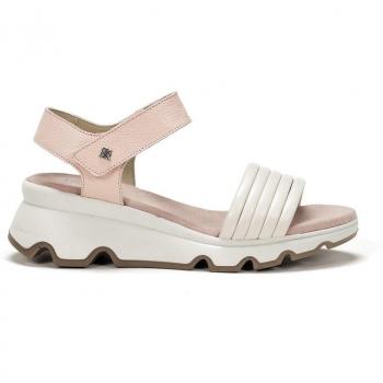 Dorking by Fluchos D-D9023SELA1 Sandalias de Piel Lais para Mujer con Cuña en Color Nude y Estilo Deportivo