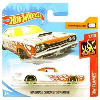 Hot Wheels 2018 '69 Dodge Coronet Superbee White 7/10 HW Flames 86/365