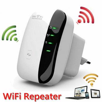 Repetidor Wi-Fi Amplificador Extensor inalámbrico de Largo Alcance Wireless-N 300Mbps Mini Punto de Acceso Ap WLAN IEEE802.11N / G/B Router de Red Amplificador de señal 2.4GHz Adaptador de Red anten