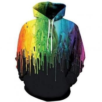 Freshhoodies Unisexo Sudaderas con Capucha 3D Pintura Impresa Manga Larga Colorida Novedad Blanco Hoodie Suéter Deporte Capucha XXL