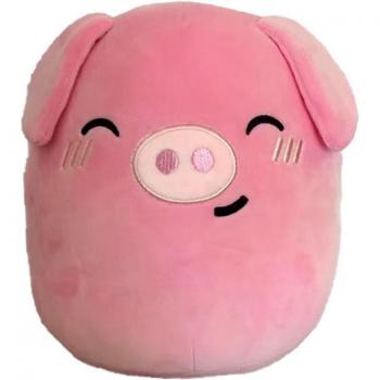 Cojín peluche Cerdito Oliver Adoramals Squidglys, suave y abrazable, diseñado para niños, fabricado con materiales de alta calidad, fácil de limpiar, ideal como decoración o regalo