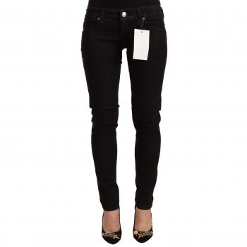 Acht Black Cotton Low Waist Skinny Denim Jeans - W26 | IT40