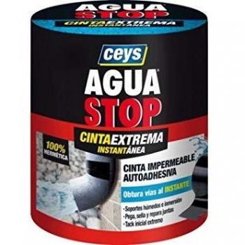 Ceys - Cinta extrema Instantanea - Agua Stop - Cinta Impermeable Autoadhesiva - 100% hermética - Color negro