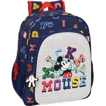 Mochila Junior Adaptable a Carro Mickey Mouse Only One 32x38x12cm con Hombreras y Espalda Ergonómicas Acolchadas, Doble Tirador en Cremallera Principal y Bols