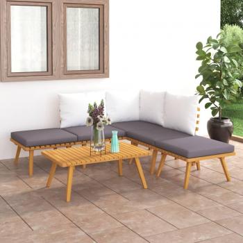 6-Piece Solid Acacia Wood Garden Lounge Set
