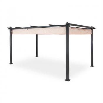 Pérgola Retráctil Blumfeldt Pantheon 3x4m de Aluminio con Toldo de Poliéster Impermeable y Protección UV