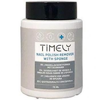 Timely - Quitaesmalte para uñas con esponja de uso fácil, 75 ml