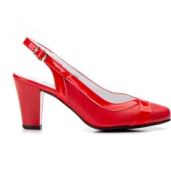 Salón de Mujer LA VIDA ROSA ROJO con tacón alto, diseño elegante, color rojo vibrante, material sintético de alta calidad, plantilla acolchada para mayor comodidad y suela antideslizante