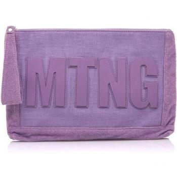 Mustang Bolso de Mano Sunier Morado con Cierre Cremallera y Logo Frontal