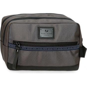 Neceser Pepe Jeans Iron con Dos Compartimentos Adaptable Gris - 26x16x12cm