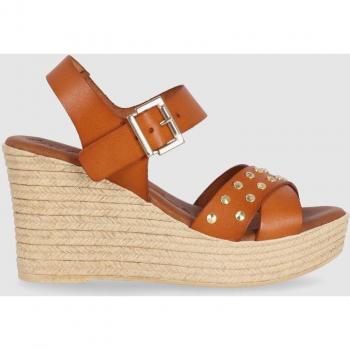 Sandalia de cuña Chika10 Leather CASARES 01 en color Cuero/Tan